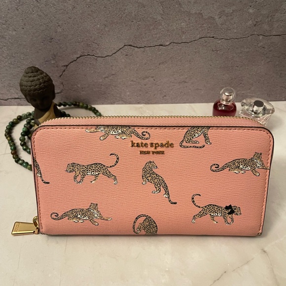 kate spade Handbags - Kate Spade Morgan Leopard Zip-around
Continental Wallet RARE FIND